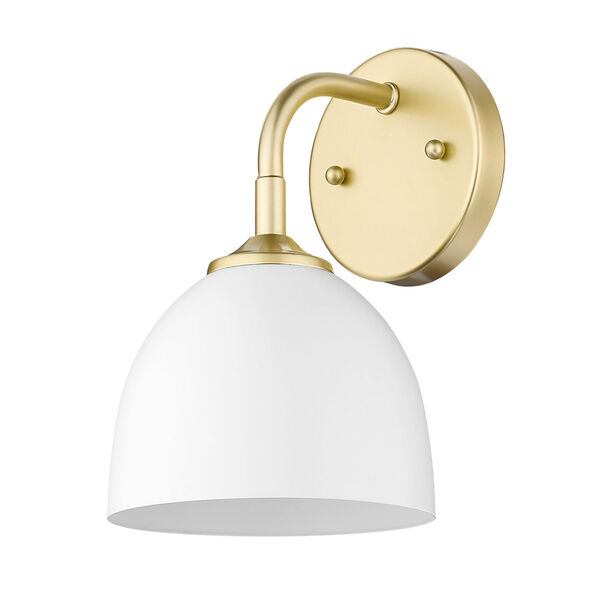 Zoey Olympic Gold and Matte White One-Light Wall Sconce, image 3
